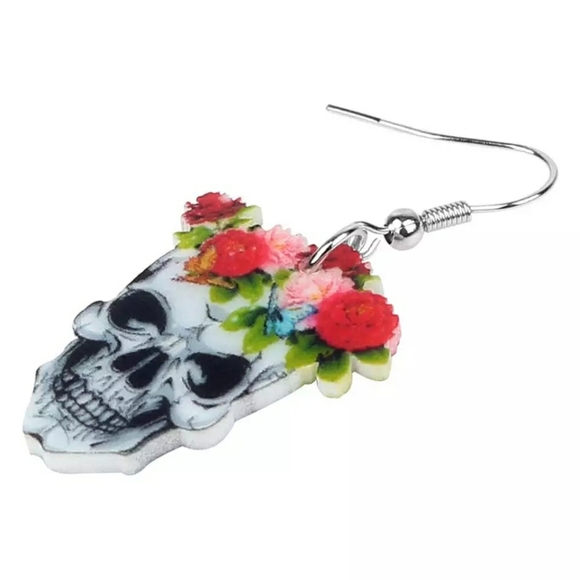 Halloween Day Of The Dead Dangle Earrings - Picture 4 of 6